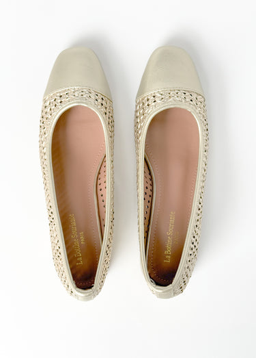 Ballerines métallisées, aspect tressé Dore