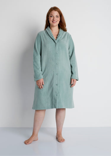 Peignoir robe de chambre polaire uni Vert