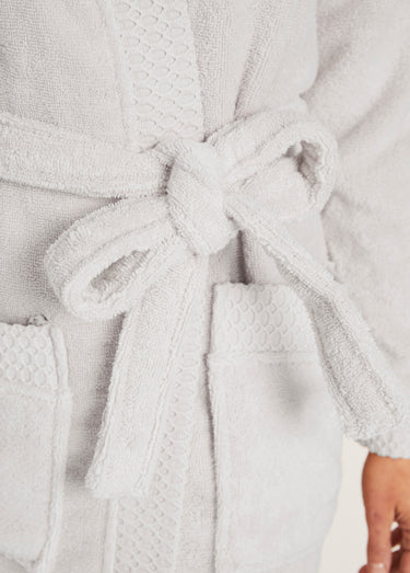 Peignoir éponge pur coton forme kimono Blanc