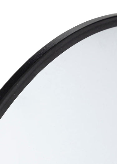 Miroir rond, contour fin aluminium Noir