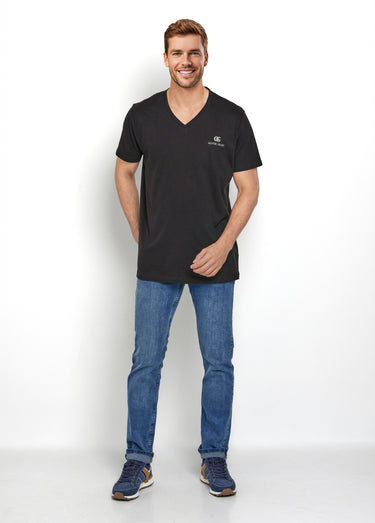 T-shirts foncés col V manches courtes Noir
