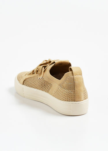Baskets en maille ajourée avec lacets Beige