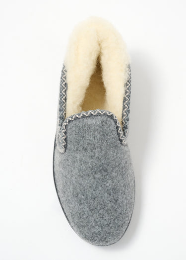 Chaussons montants chauds fourrés laine Gris Clair