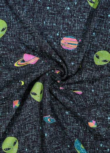 Coupon tissu habillement, Roswell 2T Imprimé aliens