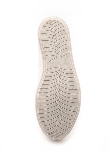 Baskets montantes en cuir, lacets et zip Blanc