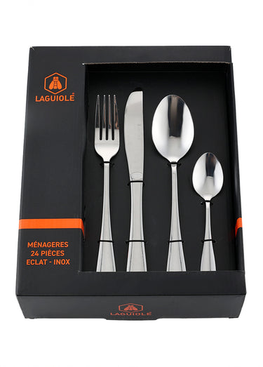 Ménagère 24 pièces inox brillant clair Eclat Gris
