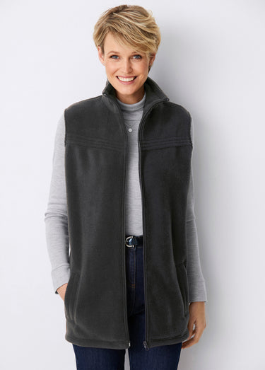 Blouson zippé sans manches polaire Gris Ardoise
