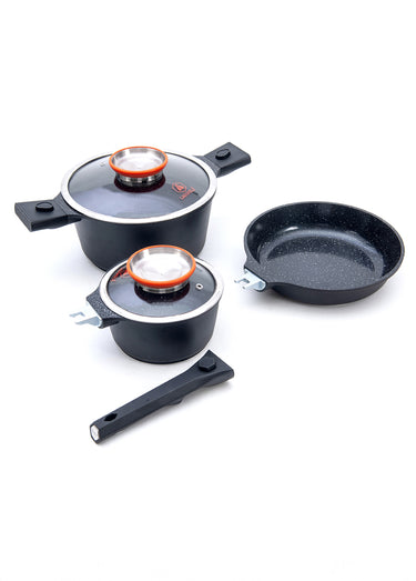 Batterie 8 pièces céramique tous feux antiadhésive Alizée MiniMax Noir