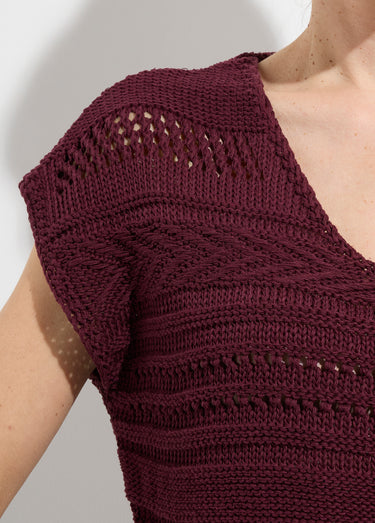 Pull manches courtes grosse maille Figue