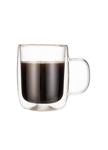 Mugs à anses en verre double paroi Blanc
