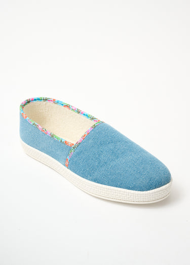 Espadrilles en jean largeur confort Denim Bleu