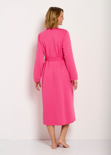 Peignoir kimono long boutonné Rose
