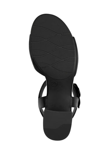 Sandales chic avec bride et talon recouvert Noir