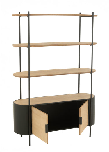 Etagère ovale chic métal et bois Naturel