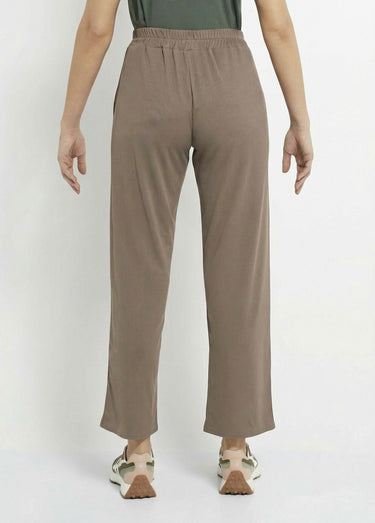 Pantalon large jersey cotelé, Essentiel Taupe