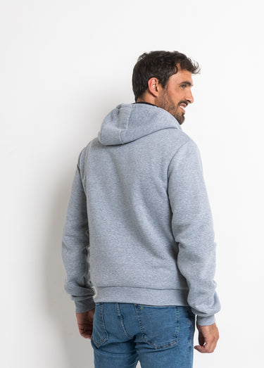 Sweat à capuche zippé poche kangourou Gris/Marine