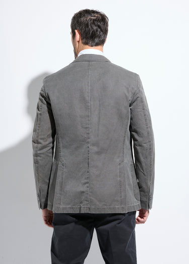 Veste col tailleur en coton, style casual Gris