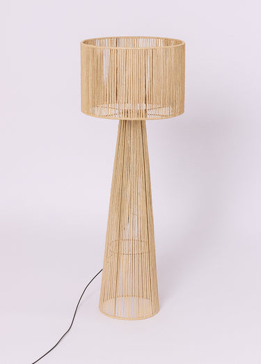 Lampadaire tressé conique, ethnique chic Beige