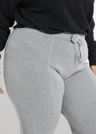 Pantalon large confort, jeu de mailles Gris