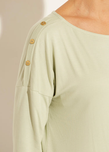 T-shirt marinière rayé manches 3/4 Uni Vert
