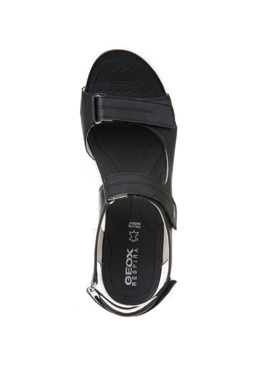 Sandales sportwear à scratchs Noir