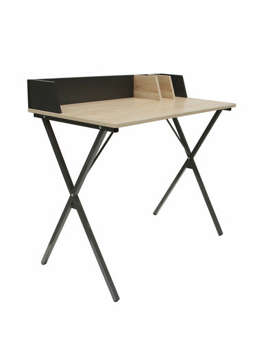 Bureau épuré, en métal et bois 2 tons 2N Noir