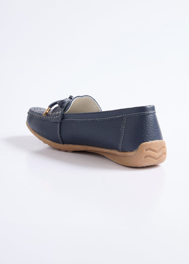 Mocassins confortables plats en cuir Marine