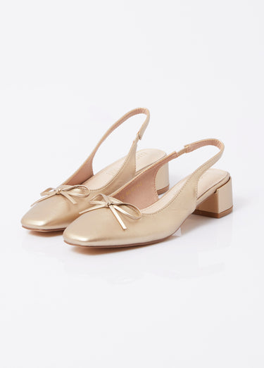 Ballerines slingback, petit talon enrobé Dore
