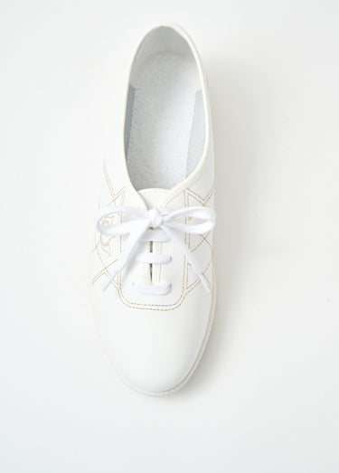 Derbies lacées largeur confort cuir Blanc