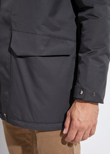 Parka à capuche intérieur fourrure Noir