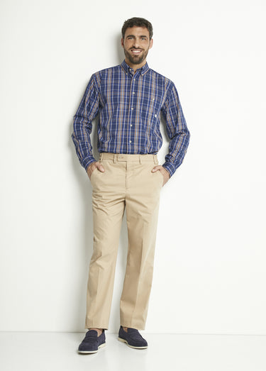 Pantalon droit ceinture élastiquée confort Beige
