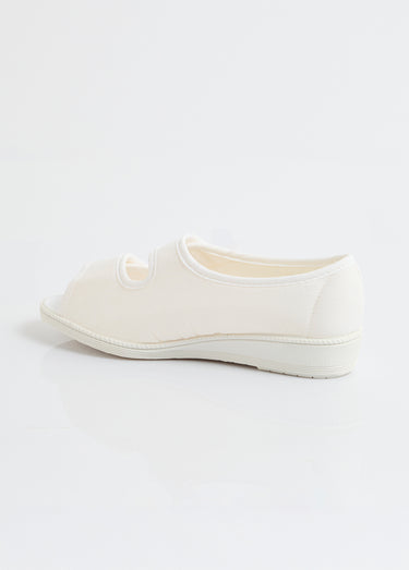 Sandales largeur confort bout ouvert Blanc