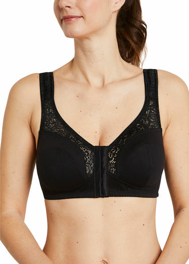 Soutien-gorge sans armatures ouvert devant Noir