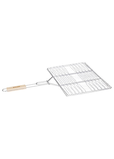 Grille de barbecue chromée double, 30x40cm Argente