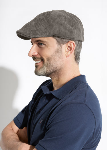 Casquette plate en tissu aspect lainage Gris