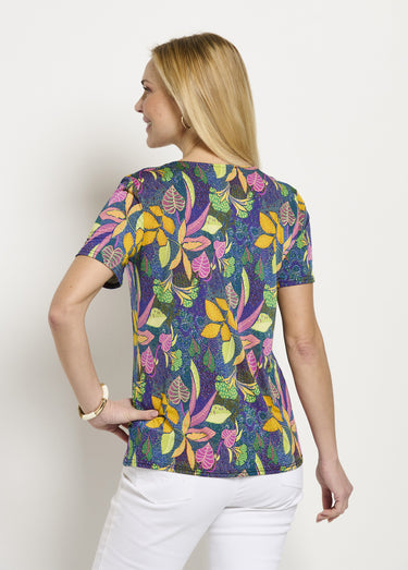 T-shirt manches courtes uni ou imprimé Rose/Jaune