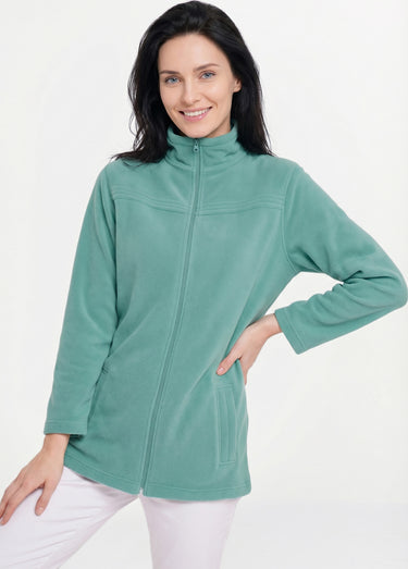 Veste zippée polaire, manches longues Vert Menthe