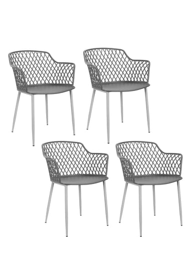 Fauteuils outdoor dossier ajouré losange Gris