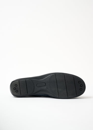Ballerines largeur confort cuir perforé Marine