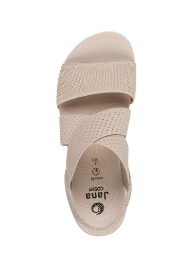 Sandales larges brides mesh et élastiques Beige