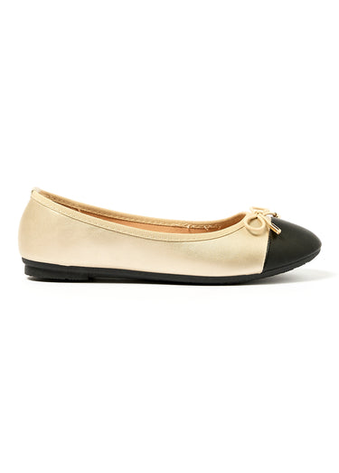 Ballerines bout rapporté et petit nœud Dore