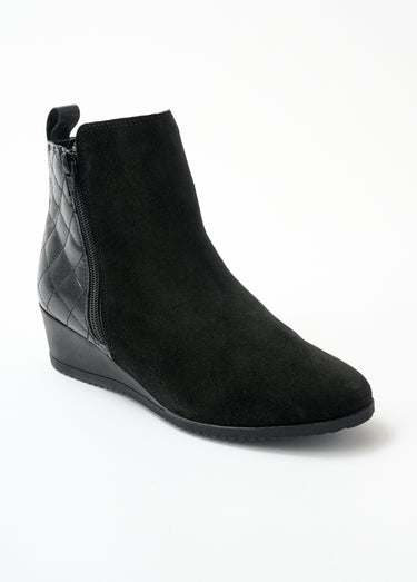 Boots largeur confort zippées cuir Noir