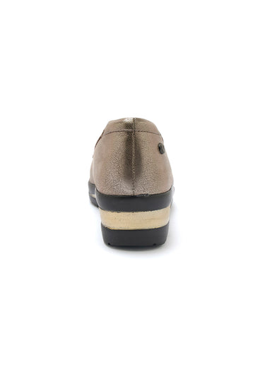 Ballerines compensées en cuir métallisé Mordore
