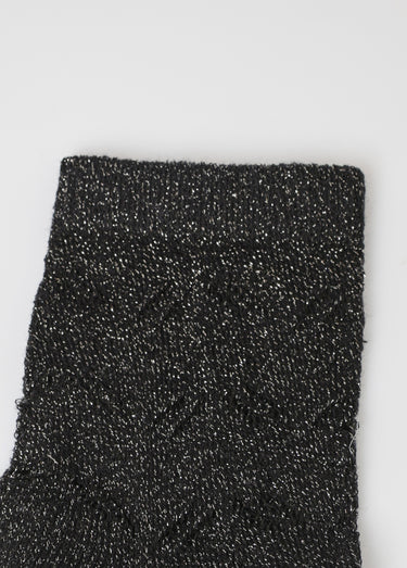 Chaussettes ajourées chevrons, métallisées Noir