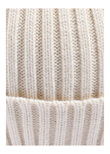 Bonnet en maille cotelée à revers Ecru