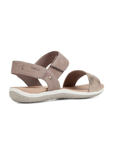 Sandales en cuir brides à scratch Sable