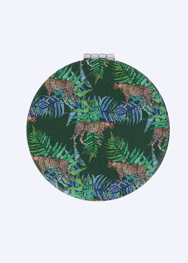 Miroir de poche double, motif fantaisie 2L Leopard
