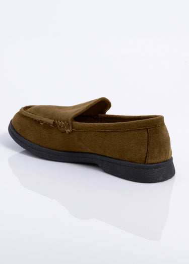 Mocassins plats essentiels en suédine Kaki
