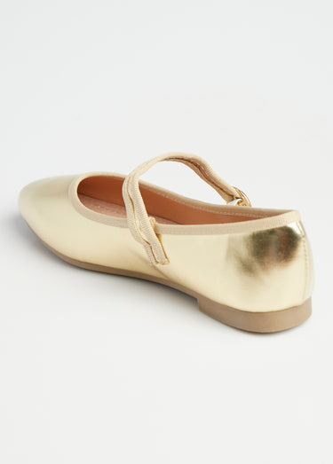 Ballerines style babies avec bout carré Dore