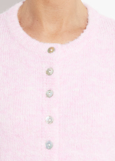 Gilet à manches courtes avec laine Rose